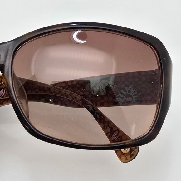 Coach Peony S471 Tortoise Frame Light Brown Gradient Lens Sunglasses 59-16-125 - Picture 12 of 15